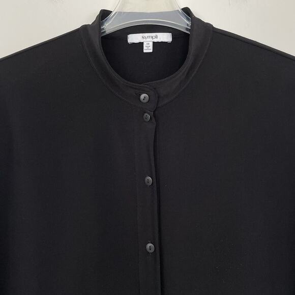 SYMPLI Cardigan Jacket Size 10 Black Slinky Knit Stretch Comfort Casual Career - Picture 4 of 13